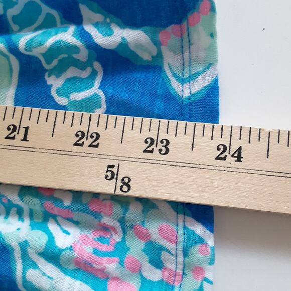 Lilly Pulitzer Arya Tank Top Into The Deep Racerback Womens XS Beach Resort Blue - Picture 8 of 8